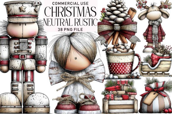 Download Neutral Rustic Christmas Clipart Bundle - Premium Resources